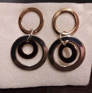 Silver and gold dangle earrings